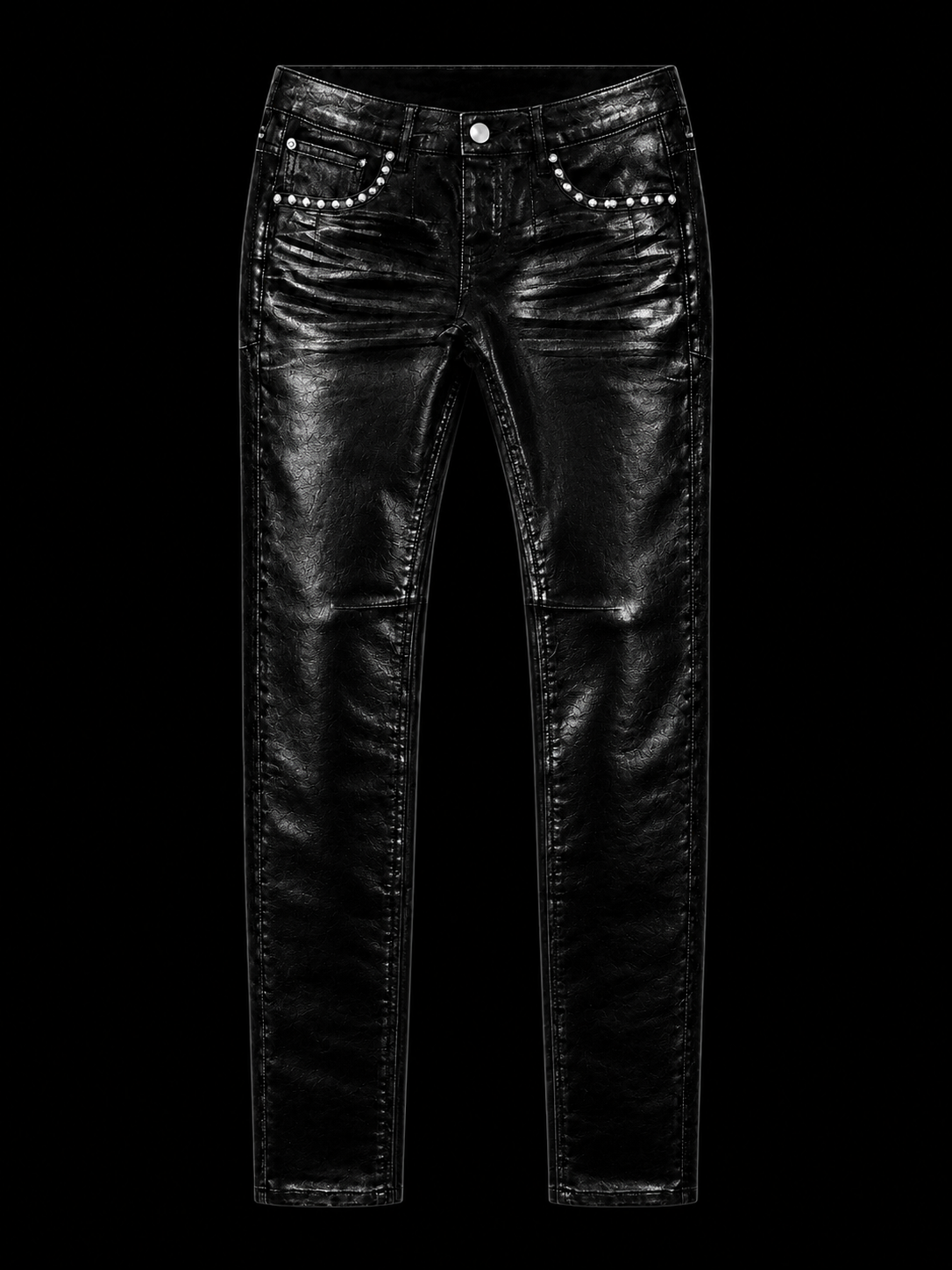 WAXED DENIM JEANS