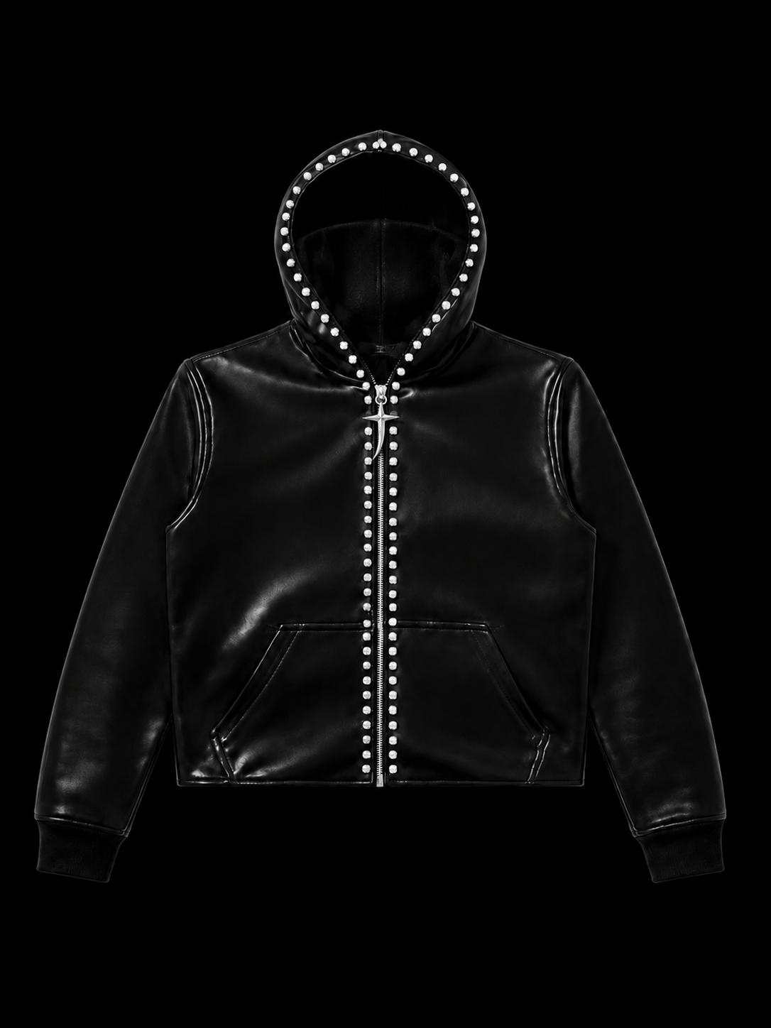 HIGH-SHINE FULL-ZIP HOODIE