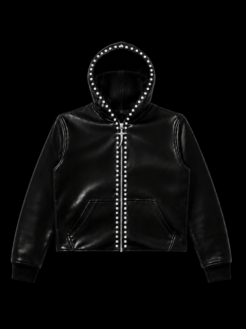 HIGH-SHINE FULL-ZIP HOODIE